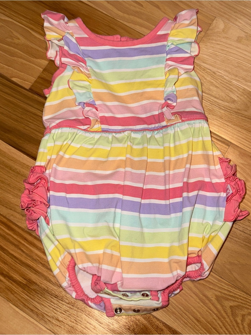 Ruffle Butts Rainbow Stripe Bubble Romper